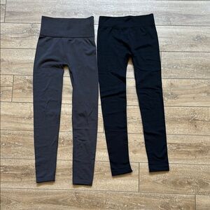 NWOT (2) Pairs of Leggings Black&Gray Size S